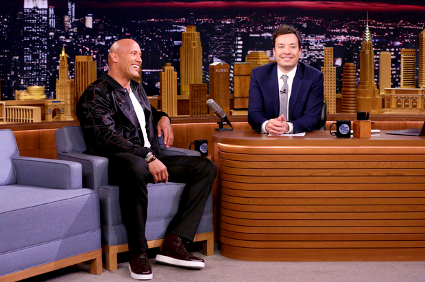 Dwayne Johnson; Jimmy Fallon (NBC/Andrew Lipovsky)