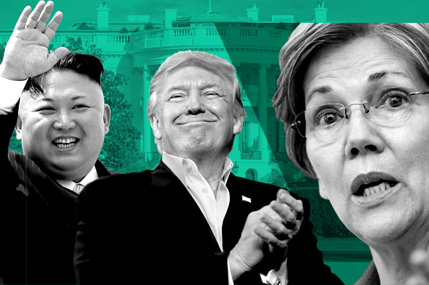 Kim Jong-Un, Donald Trump, Elizabeth Warren (AP/Wong Maye-E/Susan Walsh/Steven Senne/)