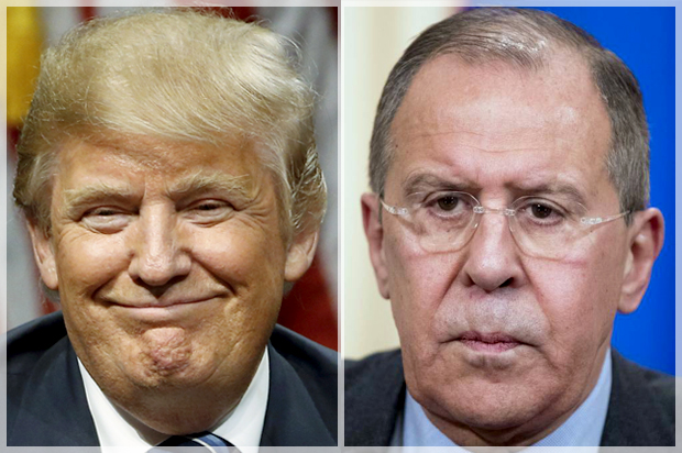 Donald Trump; Sergey Lavrov (AP/Matt Rourke/Pavel Golovkin)