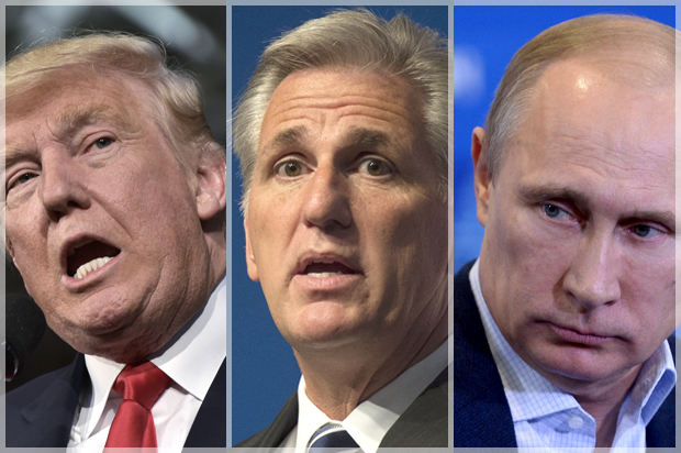 Donald Trump; Vladimir Putin; Vladimir Putin (Getty/Mandel Ngan/AP/Molly Riley/Alexei Nikolsky)