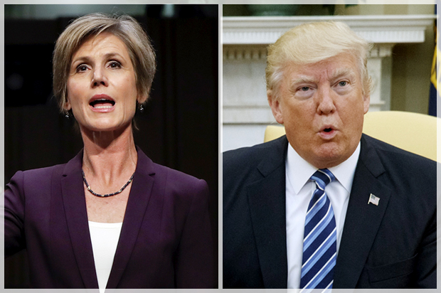 Sally Yates; Donald Trump (AP/Pablo Martinez Monsivais/Evan Vucci)