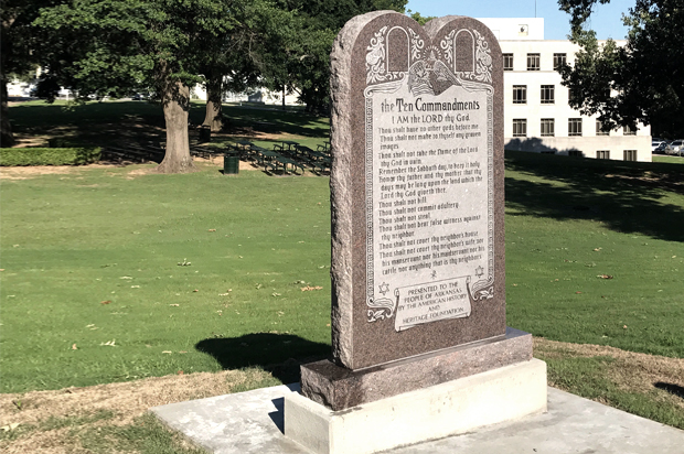 Ten Commandments monument on the Arkansas Capitol grounds in Little Rock on Tuesday, June 27, 2017. (AP/Andrew DeMillo)