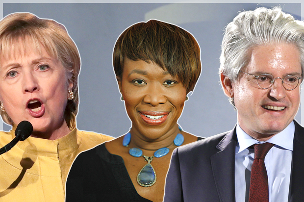 Hillary Clinton; Joy Reid; David Brock (Getty/ Drew Angerer/AP/Andy Kropa/Danny Johnston)