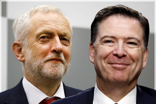 Jeremy Corbyn; James Comey (AP/Frank Augstein/Alex Brandon)