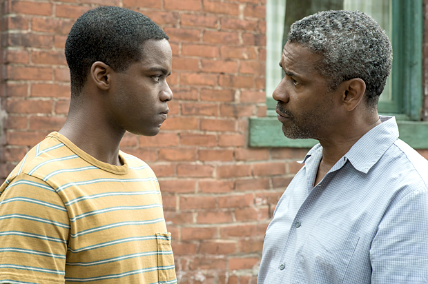 Denzel Washington as Troy Maxson and Jovan Adepo as Cory Maxson in "Fences" (Paramount Pictures/David Lee)