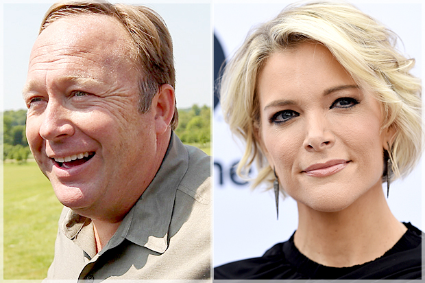 Alex Jones; Megyn Kelly (Getty/Oli Scarff/AP/Chris Pizzello)