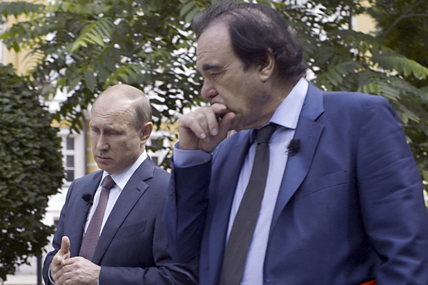 Vladimir Putin and Oliver Stone in "The Putin Interviews" (Showtime)