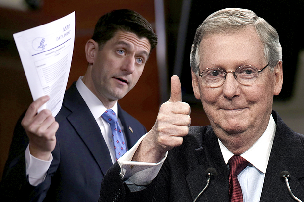Paul Ryan; Mitch McConnell (Getty/Alex Wong/Joshua Roberts/Photo montage by Salon)
