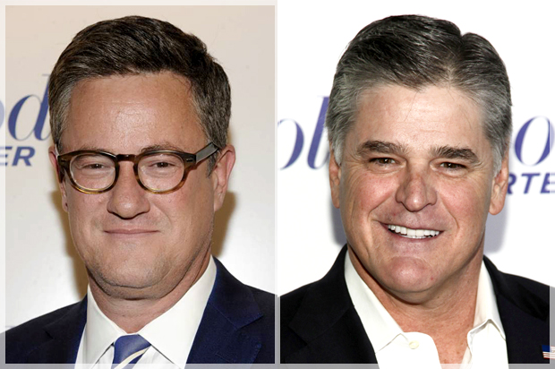Joe Scarborough; Sean Hannity (AP/Evan Agostini/Andy Kropa)