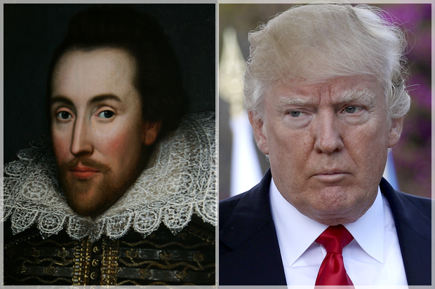 William Shakespeare; Donald Trump (AP/Lefteris Pitarakis/Getty/Sean Gallup)
