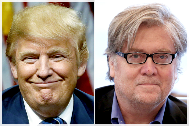 Donald Trump; Stephen Bannon (AP/Matt Rourke/Reuters/Carlo Allegri)
