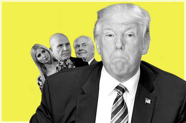 Ivanka Trump; H.R. McMaster; Rex Tillerson; Donald Trump (AP/Molly Riley/Susan Walsh/Getty/Ron Sachs/Sean Gallup)
