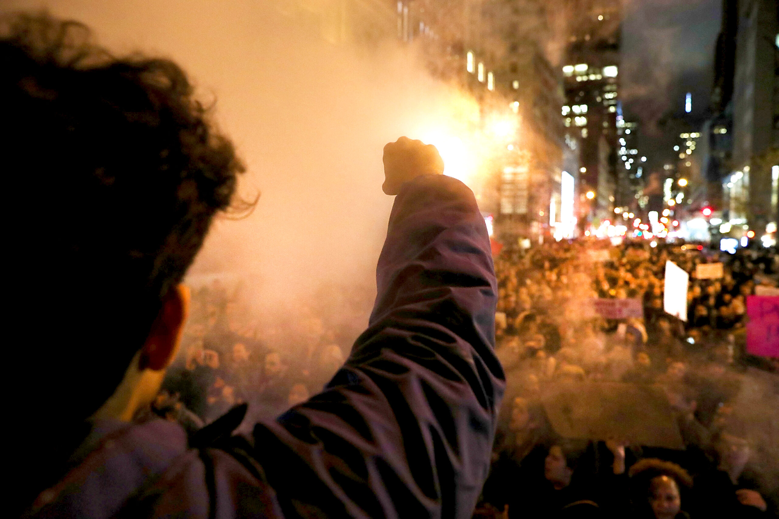 Anti-Trump protesters (Getty/Spencer Platt)