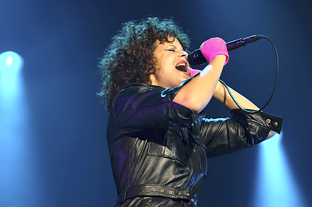 Arcade Fire performs onstage. (AP/Dawn Fletcher-Park)