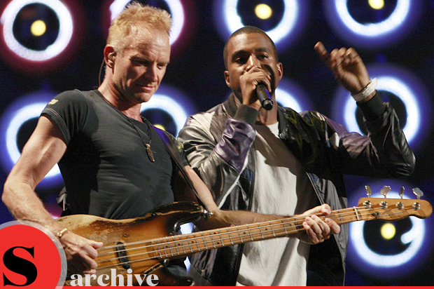 Sting and Kanye West at the Live Earth concert, July 7, 2007. (Getty/Stan Honda/Salon)