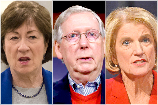 Susan Collins; Mitch McConnell; Shelley Moore Capito (AP/J. Scott Applewhite/Susan Walsh/Tyler Evert)