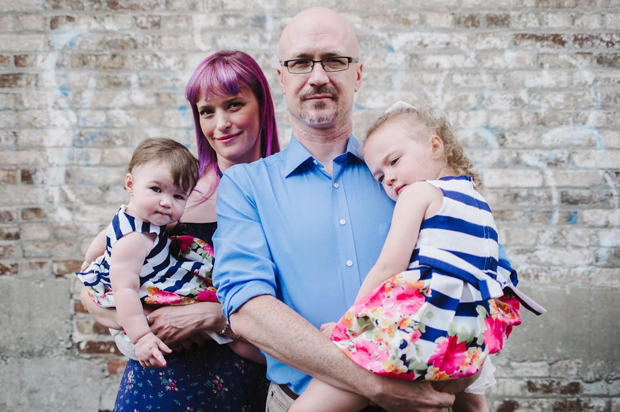 Dan Canon, with his wife Valerie and daughters Calliope and Athena (Scotty Perry)