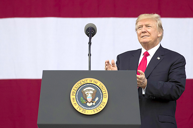 Donald Trump arrives to speak at the 2017 National Scout Jamboree (AP/Carolyn Kaster)