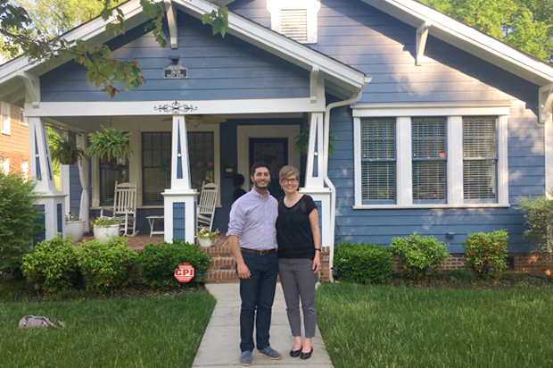The author and his wife Taylor in front of their home (Courtesy of the author)