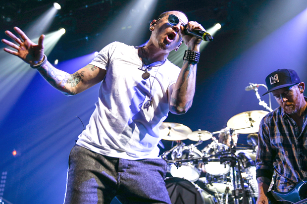 Chester Bennington, Rob Bourdon and Dave Farrell of Linkin Park (Getty/Rich Fury)