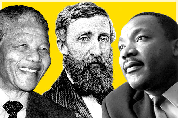 Nelson Mandela; Henry David Thoreau; Martin Luther King Jr. (Getty/Walter Dhladhla/wynnter/Reg Lancaster)