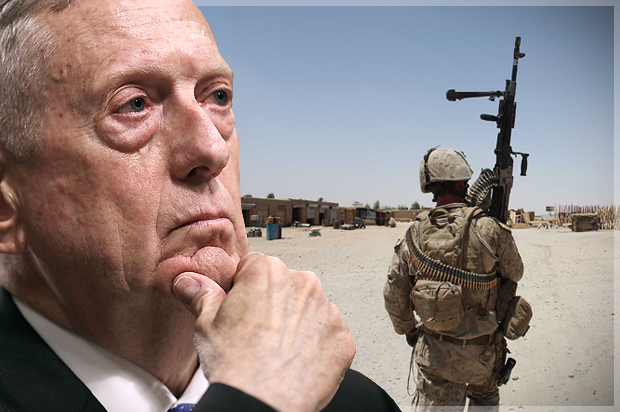 James Mattis; A US marine in Afghanistan (Getty/Chip Somodevilla/Joe Raedle)