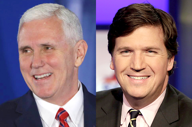 Mike Pence; Tucker Carlson (AP/Matt Rourke/Richard Drew)