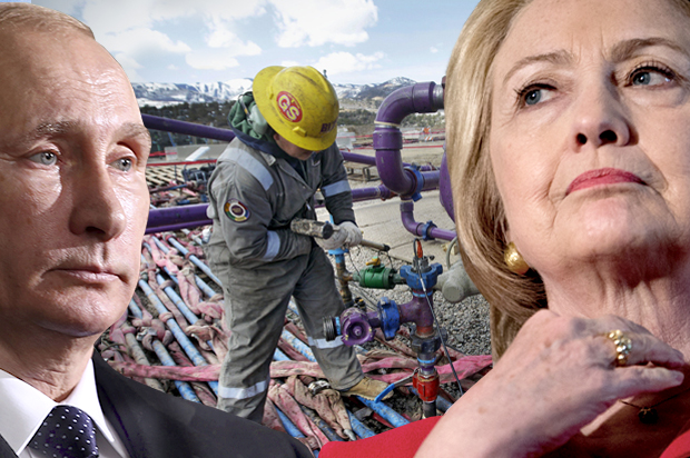 Vladimir Putin; Hillary Clinton (AP/Andrew Harnik/Brennan Linsley/Salon)
