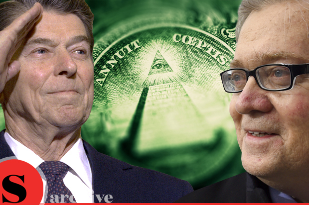 Ronald Reagan; Steve Bannon (AP/Getty/Saul Loeb/Shutterstock/Salon)
