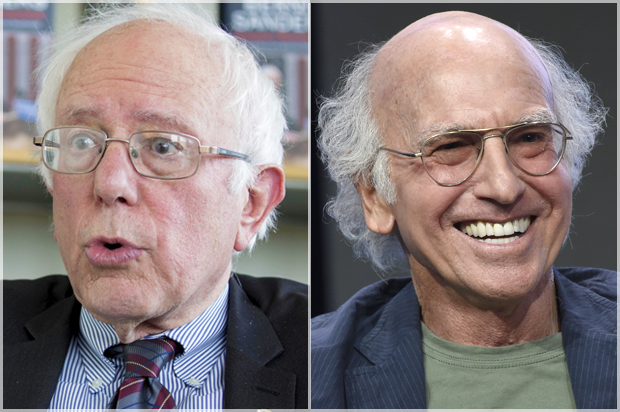 Bernie Sanders; Larry David (AP/Kay Nietfeld/Chris Pizzello)