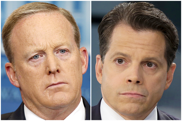 Sean Spicer; Anthony Scaramucci (AP/Alex Brandon/Richard Drew)