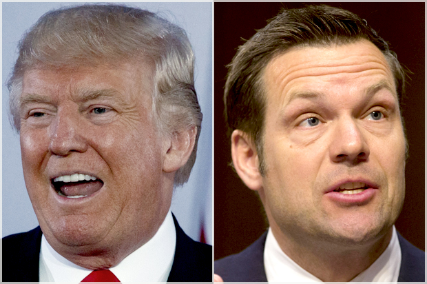 Donald Trump; Kris Kobach (AP/Evan Vucci/Jacquelyn Martin)