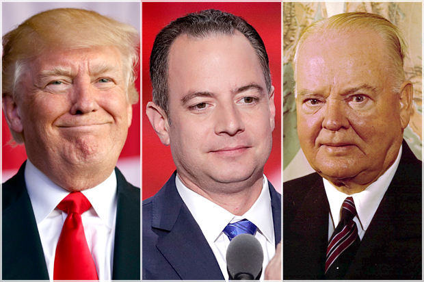 Donald Trump; Reince Priebus; Herbert Hoover (AP/Evan Vucci/J. Scott Applewhite/)