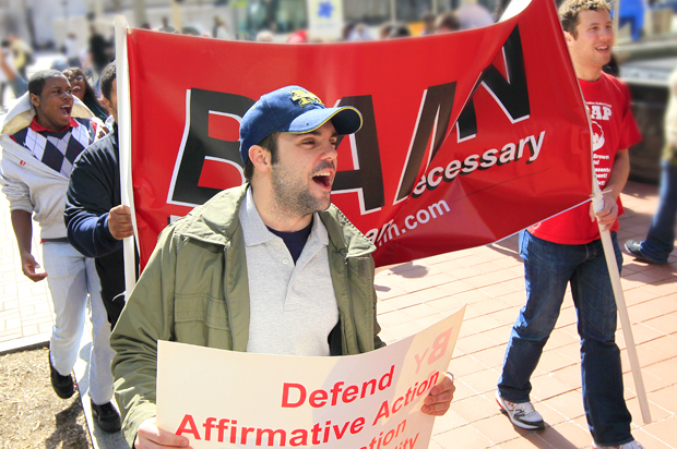Students demonstrate in support of affirmative action (AP/Al Behrman)