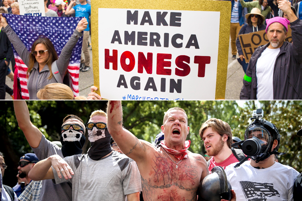 Anti-Trump Rally; Pro-Trump Rally (Getty/ David Ryder/Elijah Nouvelage)