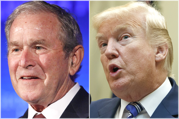 George W. Bush; Donald Trump (AP/Jacquelyn Martin/Evan Vucci)