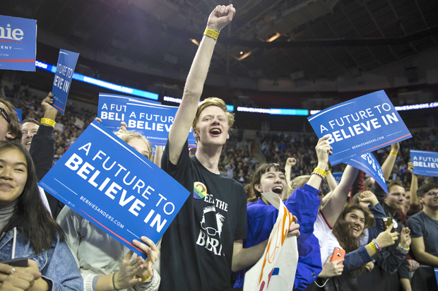 Campaign rally for democratic socialist Bernie Sanders (AP/Stephen Brashear)
