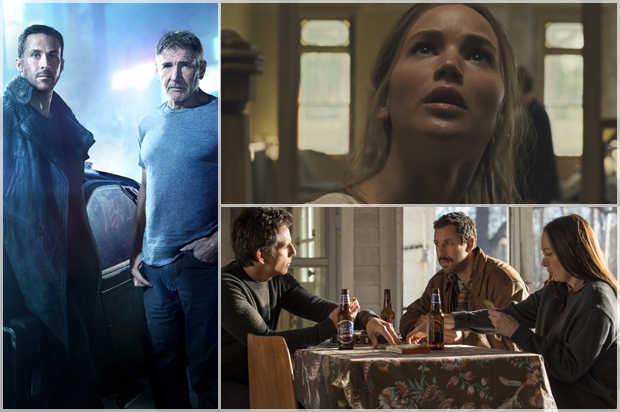 Blade Runner 2049; mother!; The Meyerowitz Stories (Warner Bros./Paramount Pictures/Netflix)