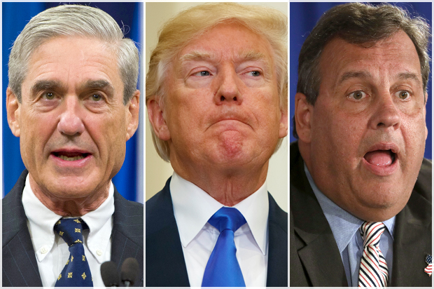 Robert Mueller; Donald Trump; Chris Christie (Getty/Saul Loeb/AP/Evan Vucci/Mel Evans)