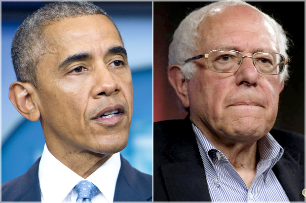 Barack Obama; Bernie Sanders (Getty/Leigh Vogel/AP/Jae C. Hong)