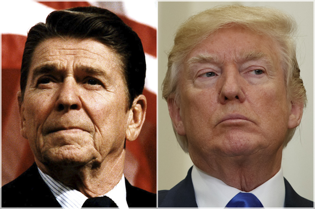 Ronald Reagan; Donald Trump (Getty/Michael Evans/AP/Evan Vucci)