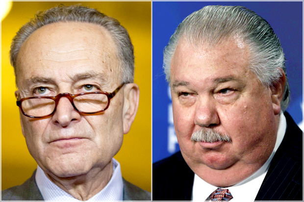 Chuck Schumer; Sam Clovis (Getty/Zach Gibson/AP/Charlie Neibergall)