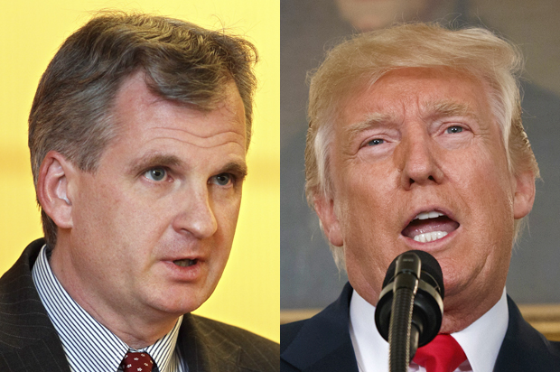 Timothy Snyder; Donald Trump (AP/Virginie Lefour/Evan Vucci)