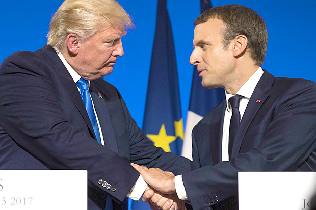 Donald Trump; Emmanuel Macron (AP/Carolyn Kaster)