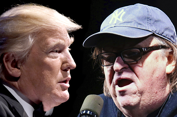Donald Trump; Michael Moore (Getty/Olivier Douliery/AP/Greg Allen)