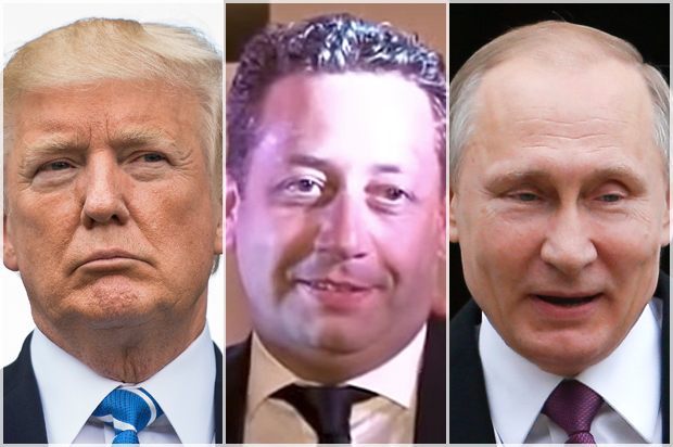 Donald Trump; Felix Sater; Vladimir Putin (Getty/Jim Watson/Sergei Karpukhin//Youtube/Felix Sater)
