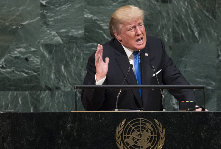 Donald Trump addresses the United Nations General Assembly (Getty/Drew Angerer)