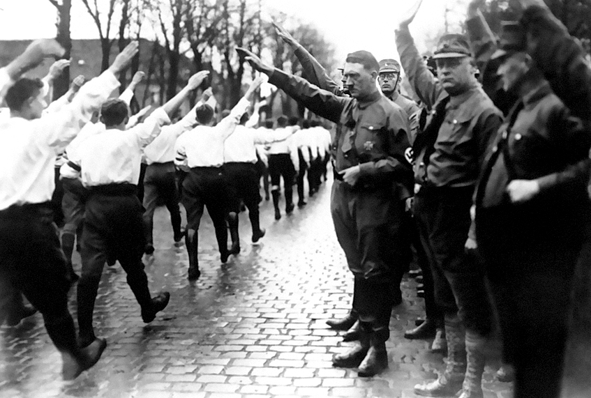 Adolf Hitler salutes his troops (AP)