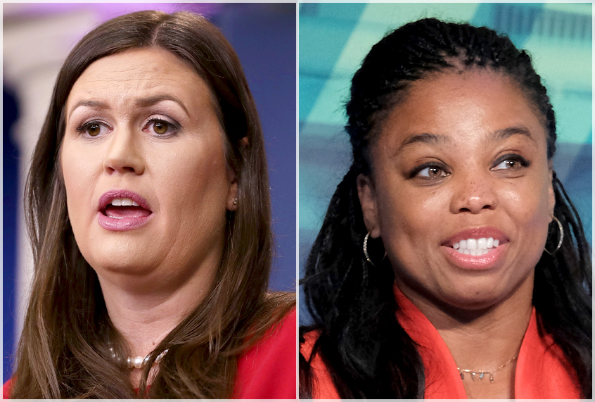 Sarah Huckabee Sanders; Jemele Hill (Getty/Chip Somodevilla/D Dipasupil)