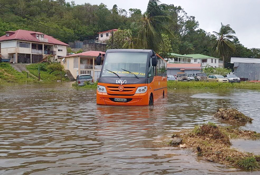 Flooding caused by Hurricane Maria in Guadeloupe. (AP/Frank Phazian)